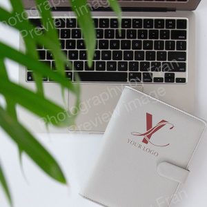Business stock image preview from Photography by Fran -laptop with notebook and bespoke logo